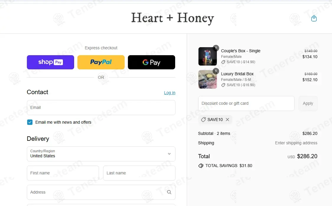 Heart and Honey coupon code: 10% off with SAVE10. Tested and valid as 9 months ago.