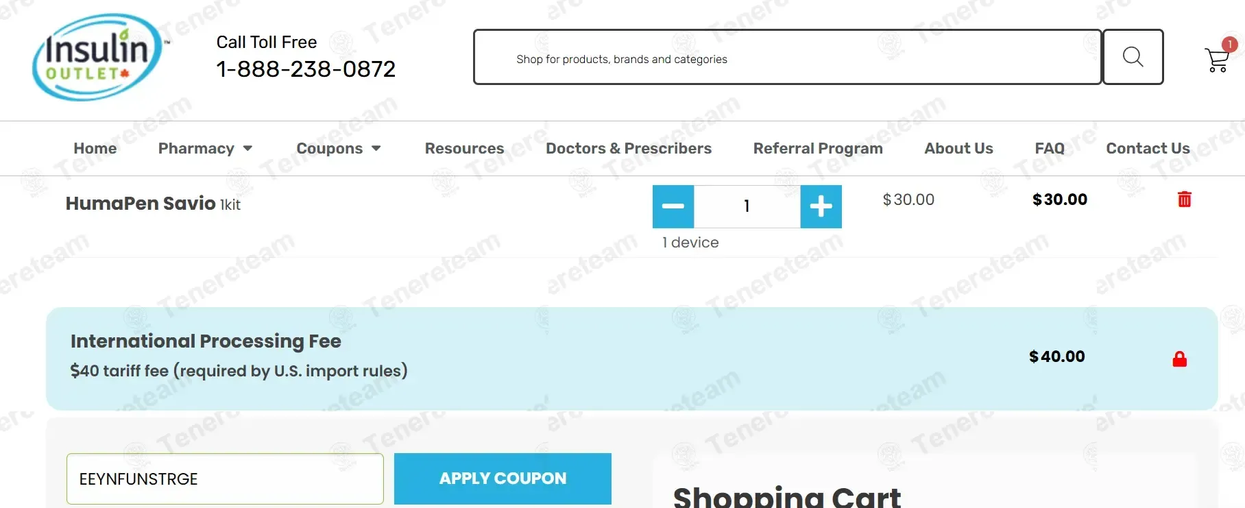 Insulin Outlet apply coupon code