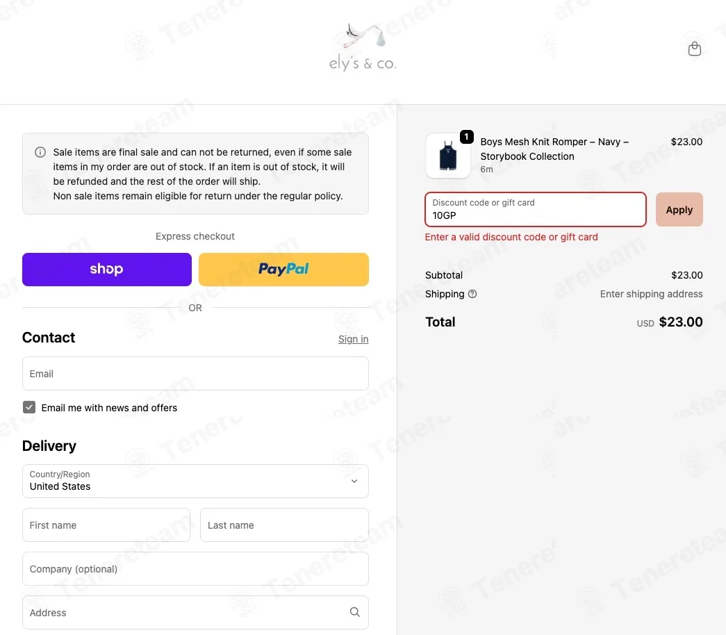 Ely's and Co. coupon code: 10% off with 10GP. Tested and valid as 2 weeks ago.