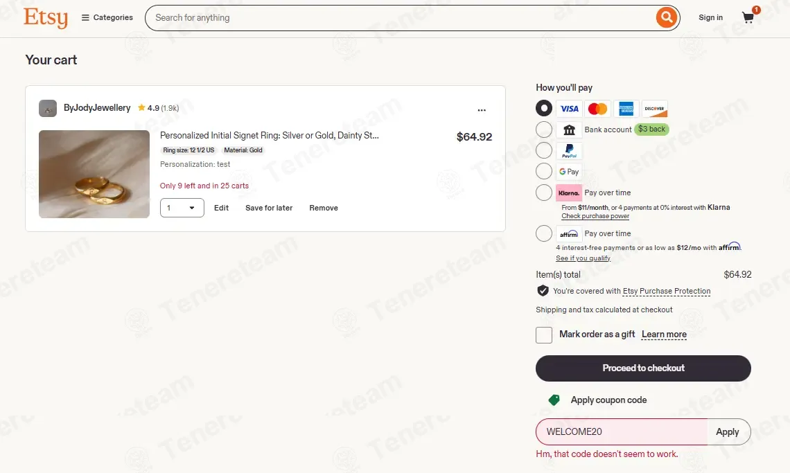 Kins And Kay apply coupon code