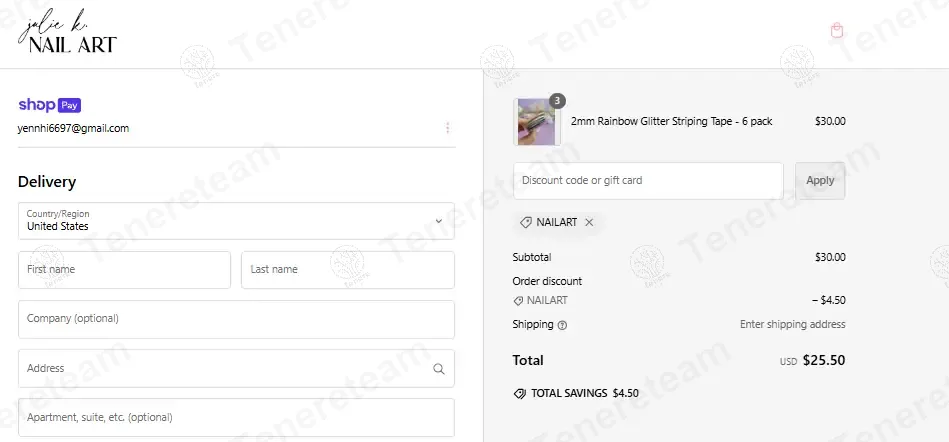 Julie K Nail Art coupon code: 15% off with NAILART. Tested and valid as 1 year ago.