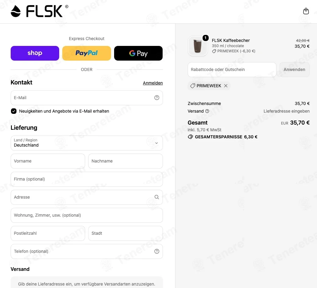 FLSK coupon code: 15% off with PRIMEWEEK. Tested and valid as 1 month ago.
