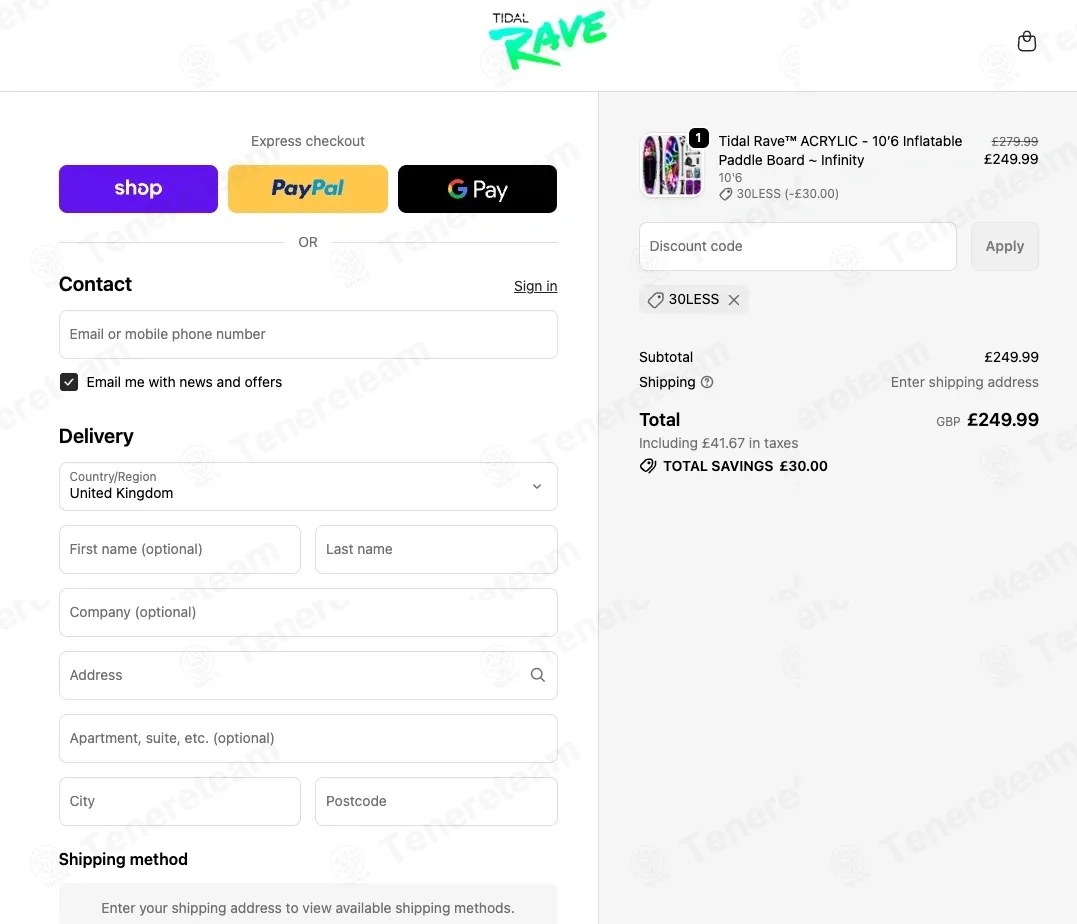 Tidal rave sports coupon code: £30 off with 30LESS. Tested and valid as 51 seconds ago.
