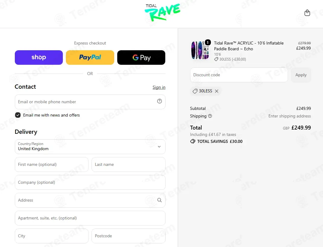 Tidal rave sports coupon code: £30 off with 30LESS. Tested and valid as 51 seconds ago.