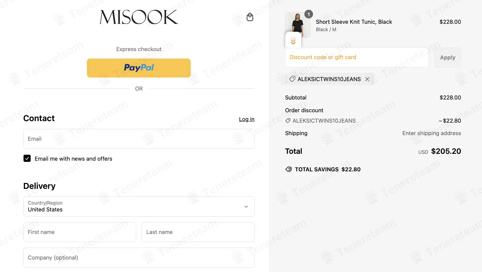 Misook.com apply coupon code