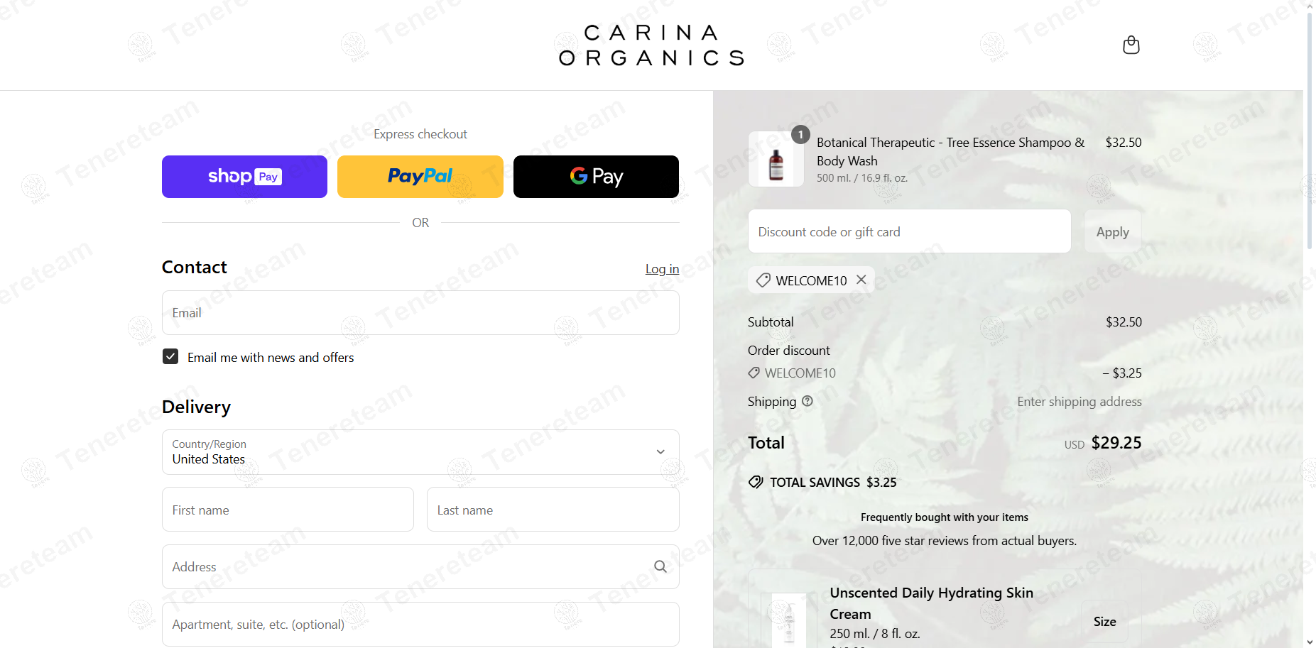 Carina Organics coupon code: 10% off with WELCOME10. Tested and valid as 1 year ago.