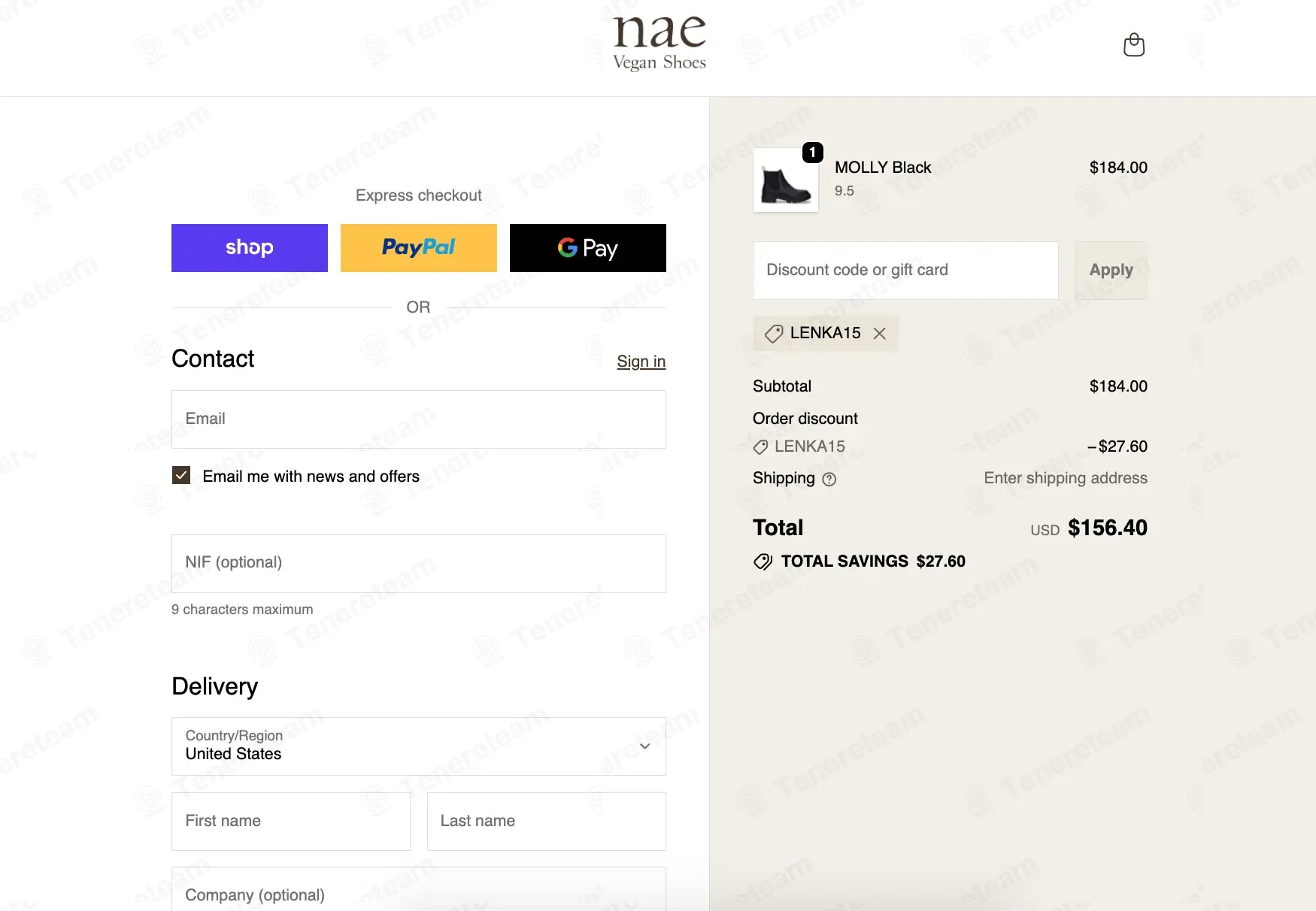 Nae Vegan Shoes coupon code: 15% off with LENKA15. Tested and valid as 1 month ago.