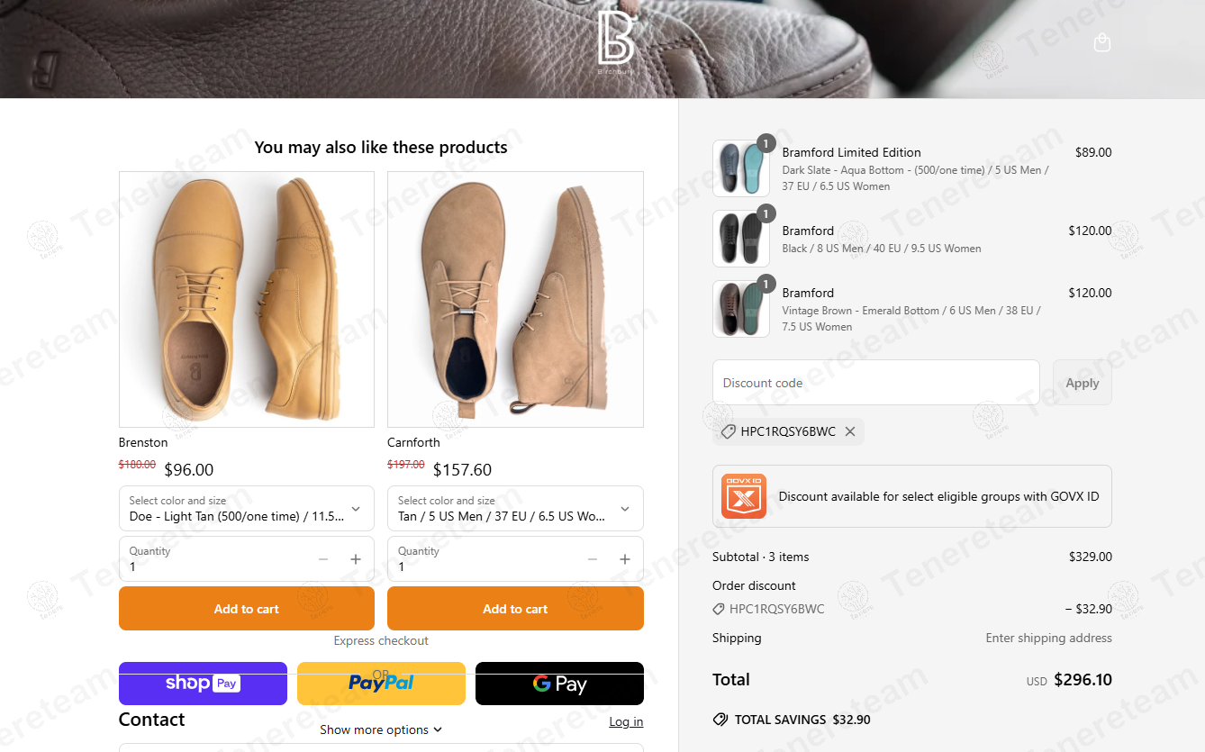 Birchbury coupon code re-checked and confirmed working at checkout