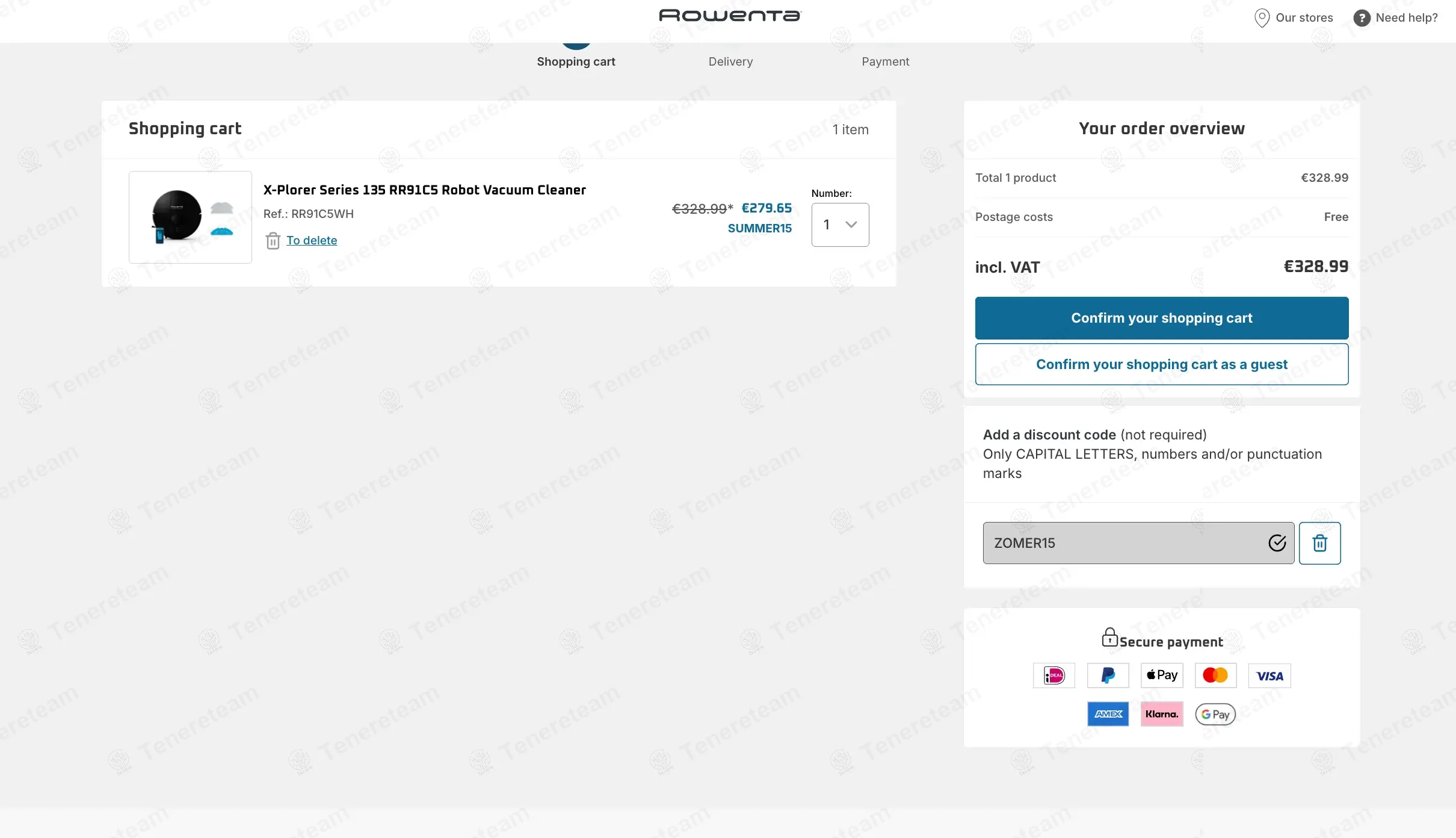 Rowenta NL coupon code: 15% off with ZOMER15. Tested and valid as 11 months ago.