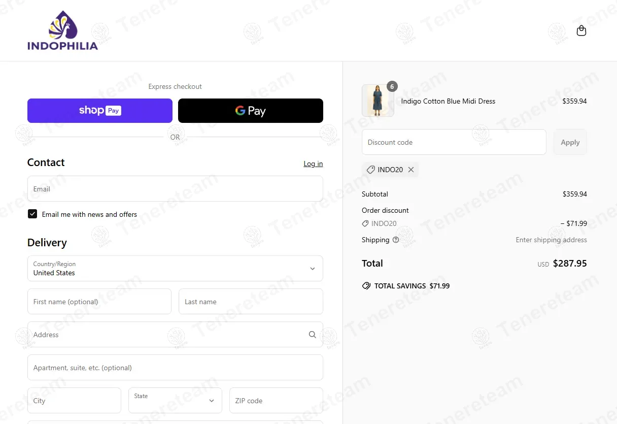 Indophilia coupon code: 20% off with INDO20. Tested and valid as 1 year ago.