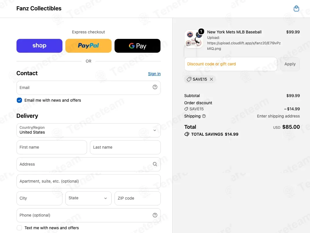 Fanz Collectibles coupon code: 15% off with SAVE15. Tested and valid as 5 days ago.