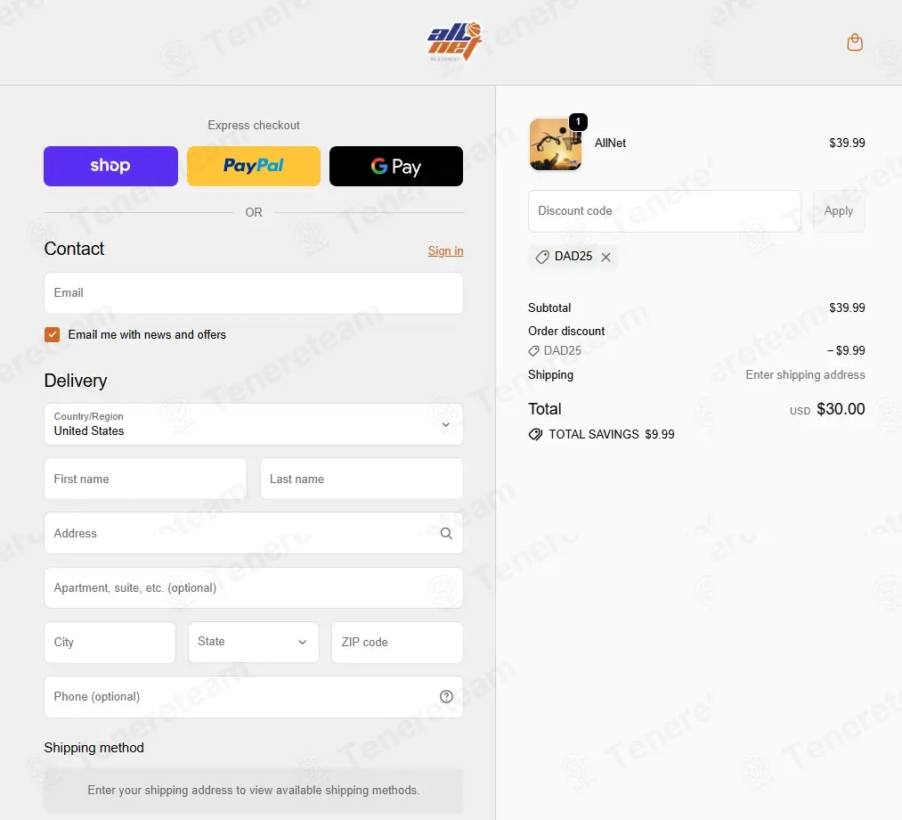 AllNet Shooter coupon code: 25% off with DAD25. Tested and valid as 1 week ago.