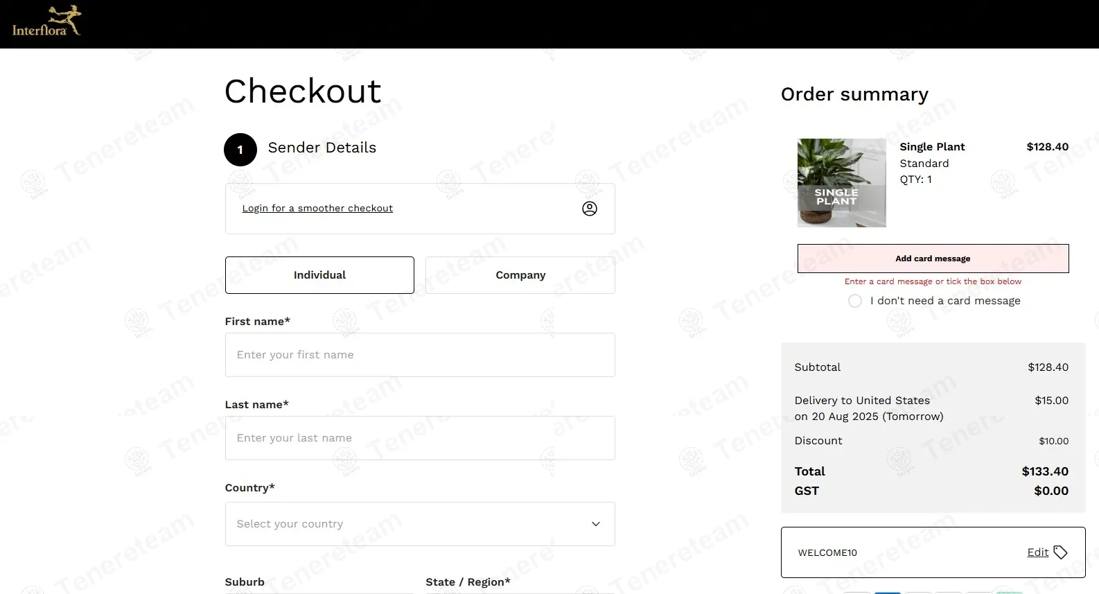 Interflora Australia coupon code: $10 off with WELCOME10. Tested and valid as 10 months ago.