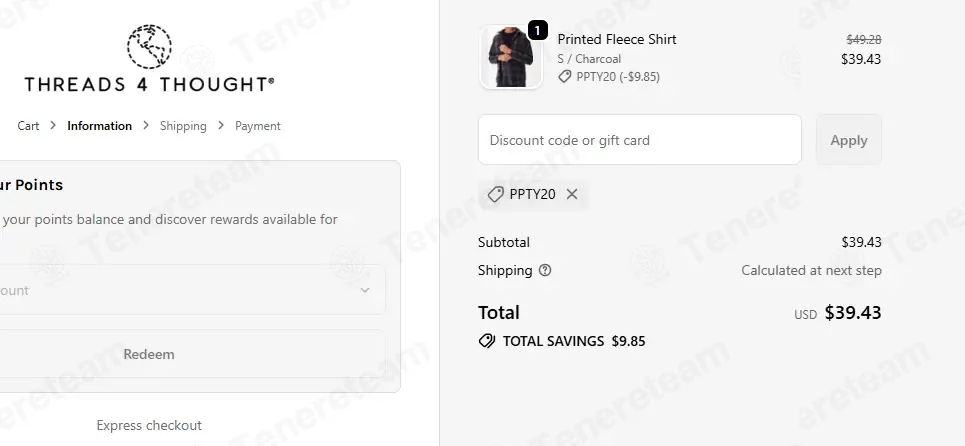 Threads 4 Thought coupon code: 20% off with PPTY20. Tested and valid as 1 month ago.