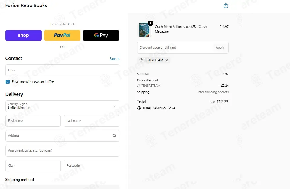 Fusion Retro Books coupon code: 15% off with TENERETEAM. Tested and valid as 2 weeks ago.