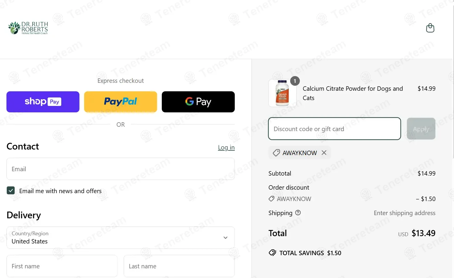 Dr Ruth Roberts coupon code: 10% off with AWAYKNOW. Tested and valid as 1 year ago.