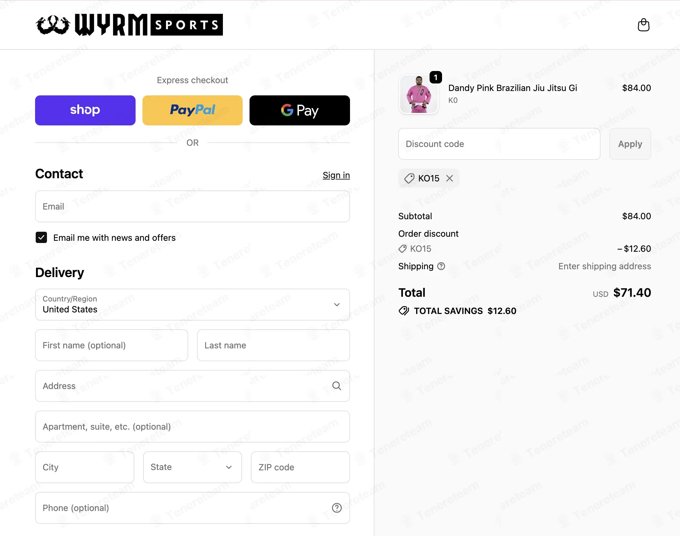 Wyrm Sports coupon code: 15% off with KO15. Tested and valid as 1 month ago.