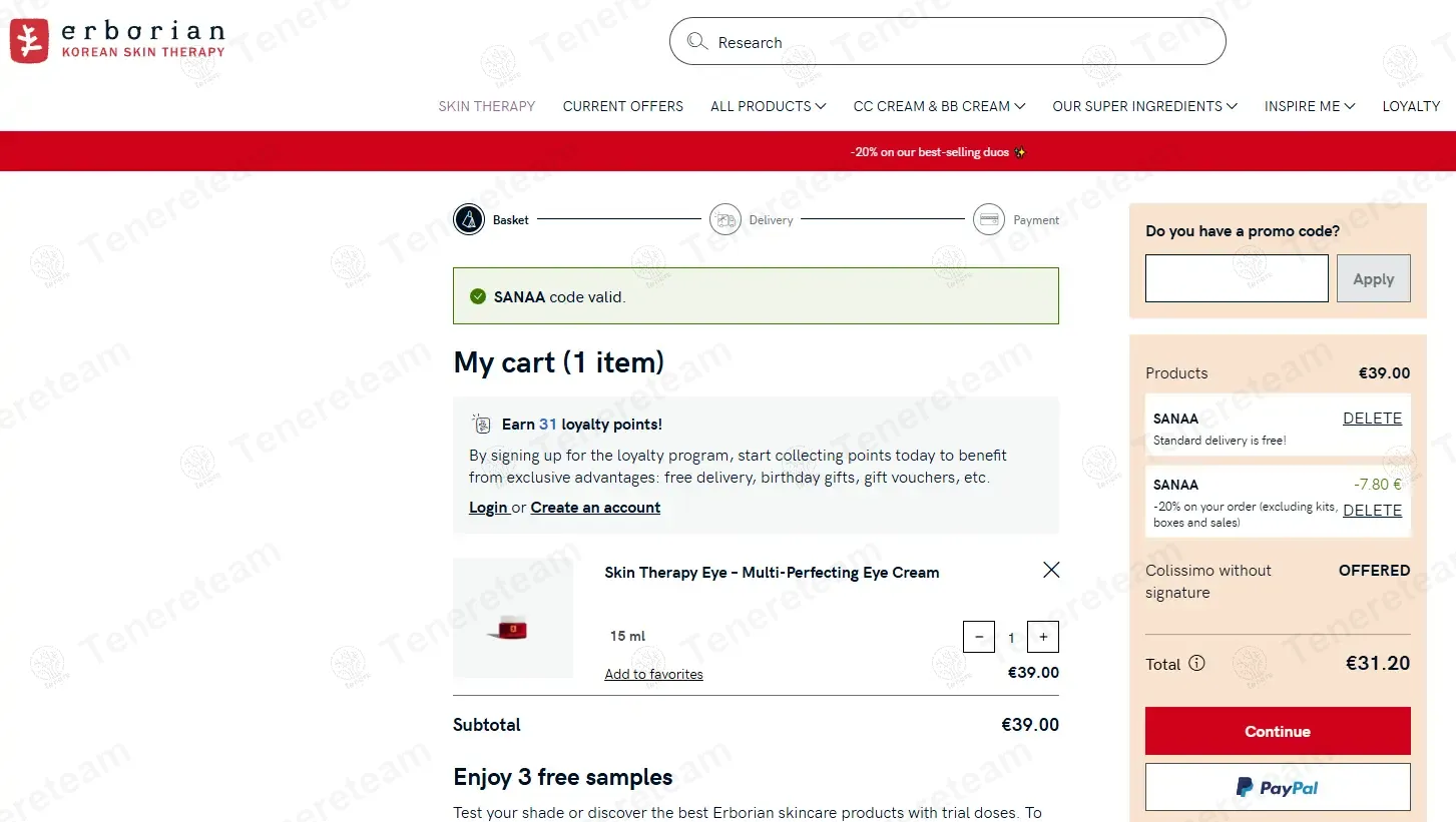 Erborian FR coupon code: 20% off with SANAA. Tested and valid as 1 year ago.