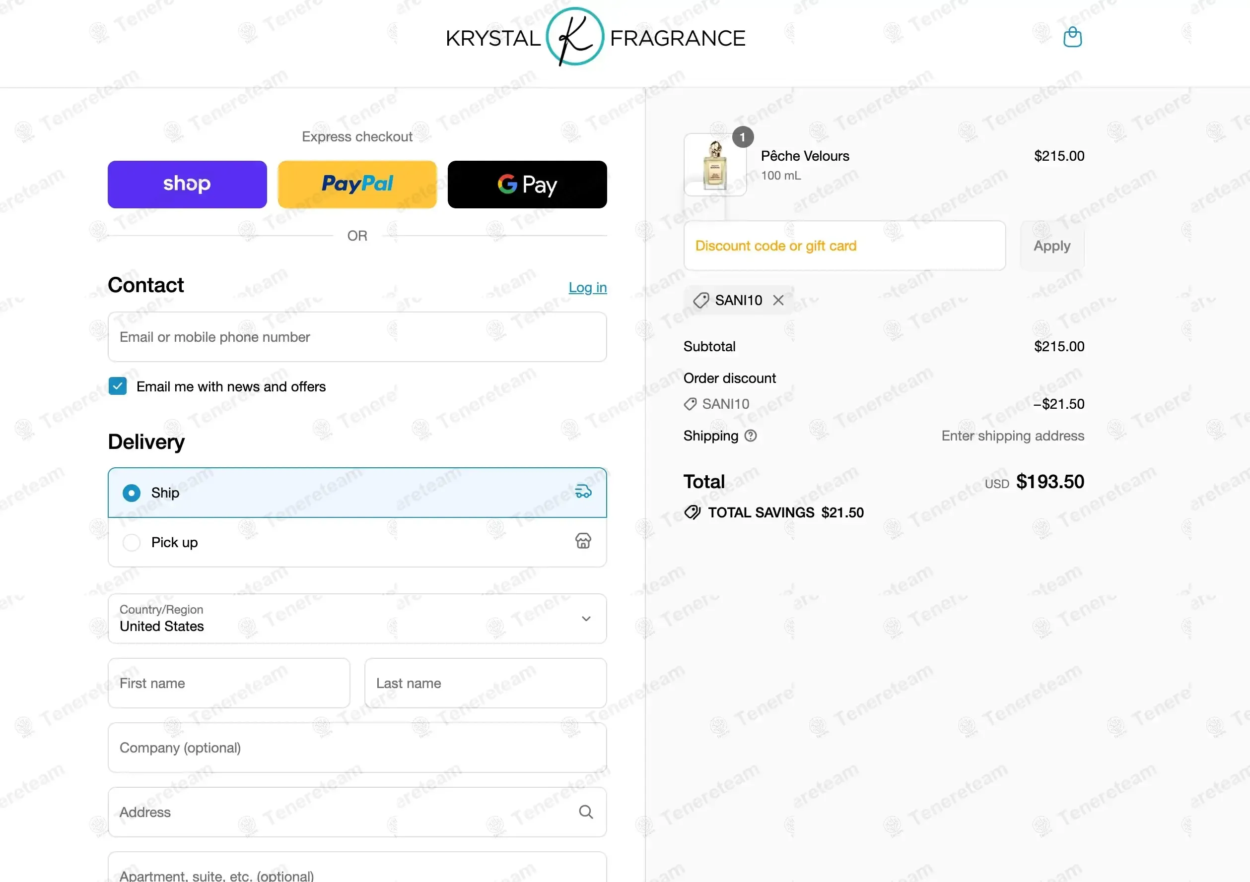 Krystal Fragrance coupon code: 10% off with SANI10. Tested and valid as 2 months ago.