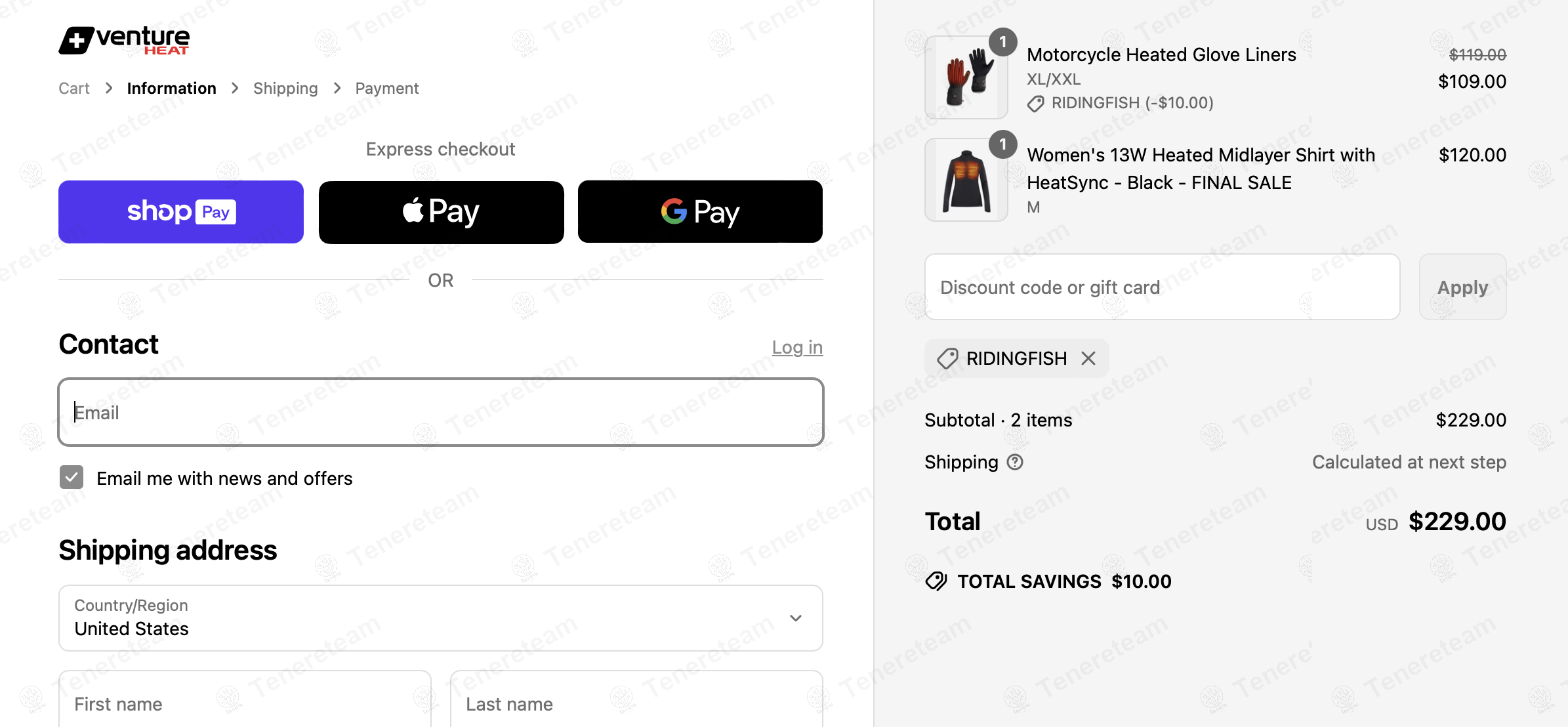 Venture Heat apply coupon code