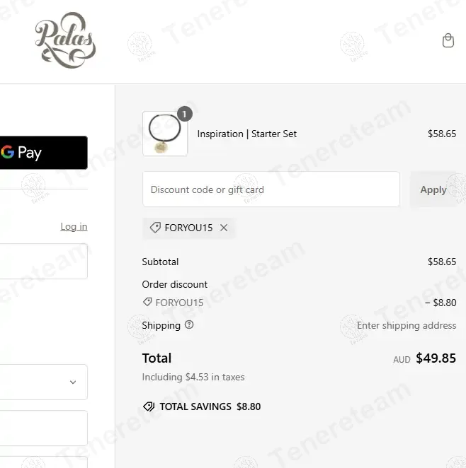 Palas Jewellery coupon code: 15% off with FORYOU15. Tested and valid as 1 year ago.