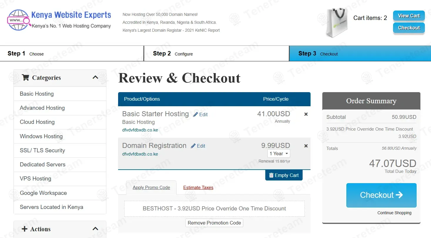 Kenya Website Experts coupon code: $4 off with BESTHOST. Tested and valid as 9 months ago.