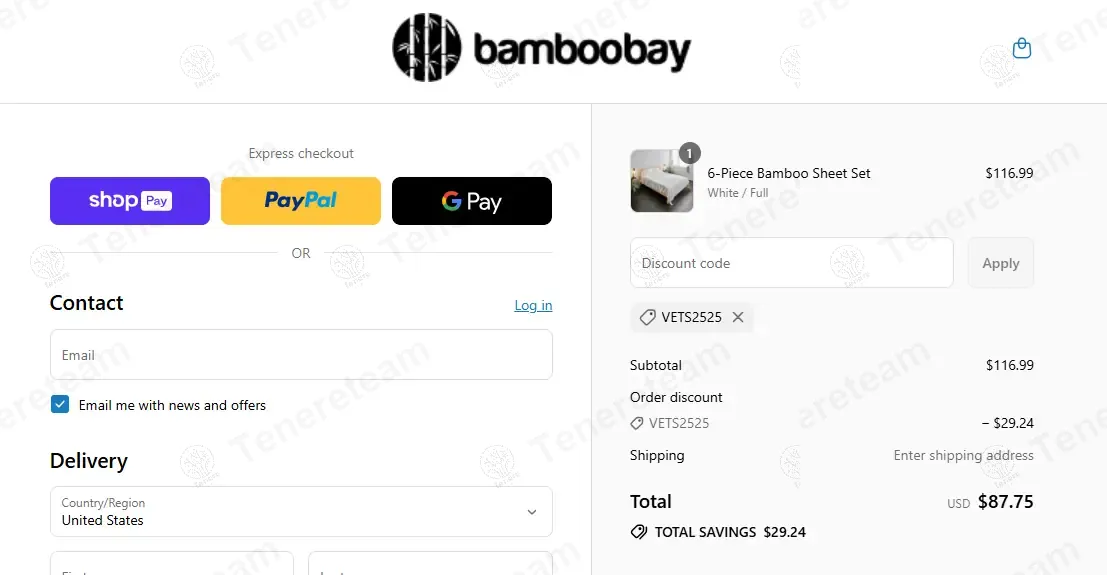 Linen & Homes - Bamboo Bed Sheets coupon code: 25% off with VETS2525. Tested and valid as 1 year ago.