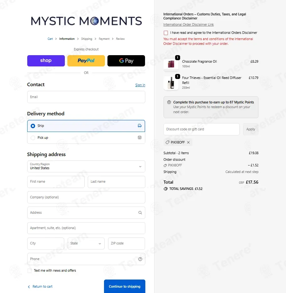 Mystic Moments coupon code: 8% off with PIKII8OFF. Tested and valid as 4 months ago.