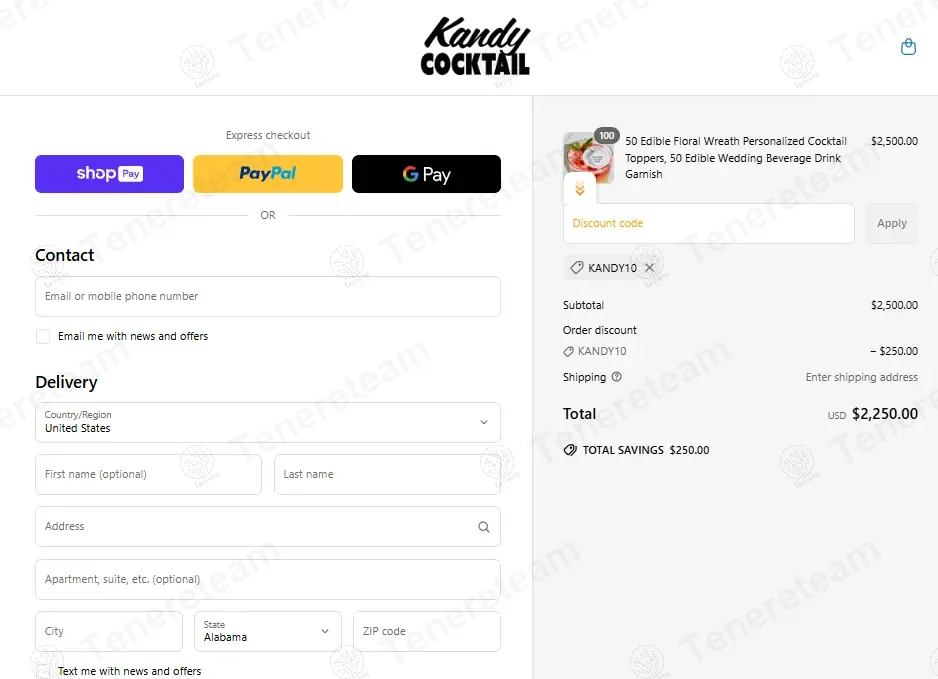 Kandy Cocktail coupon code: 10% off with KANDY10. Tested and valid as 4 weeks ago.