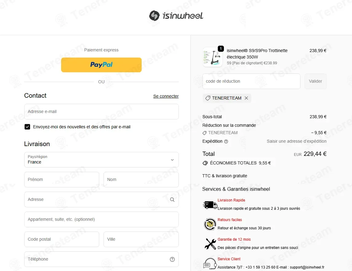 isinwheel FR coupon code: 4% off with TENERETEAM. Tested and valid as 2 weeks ago.