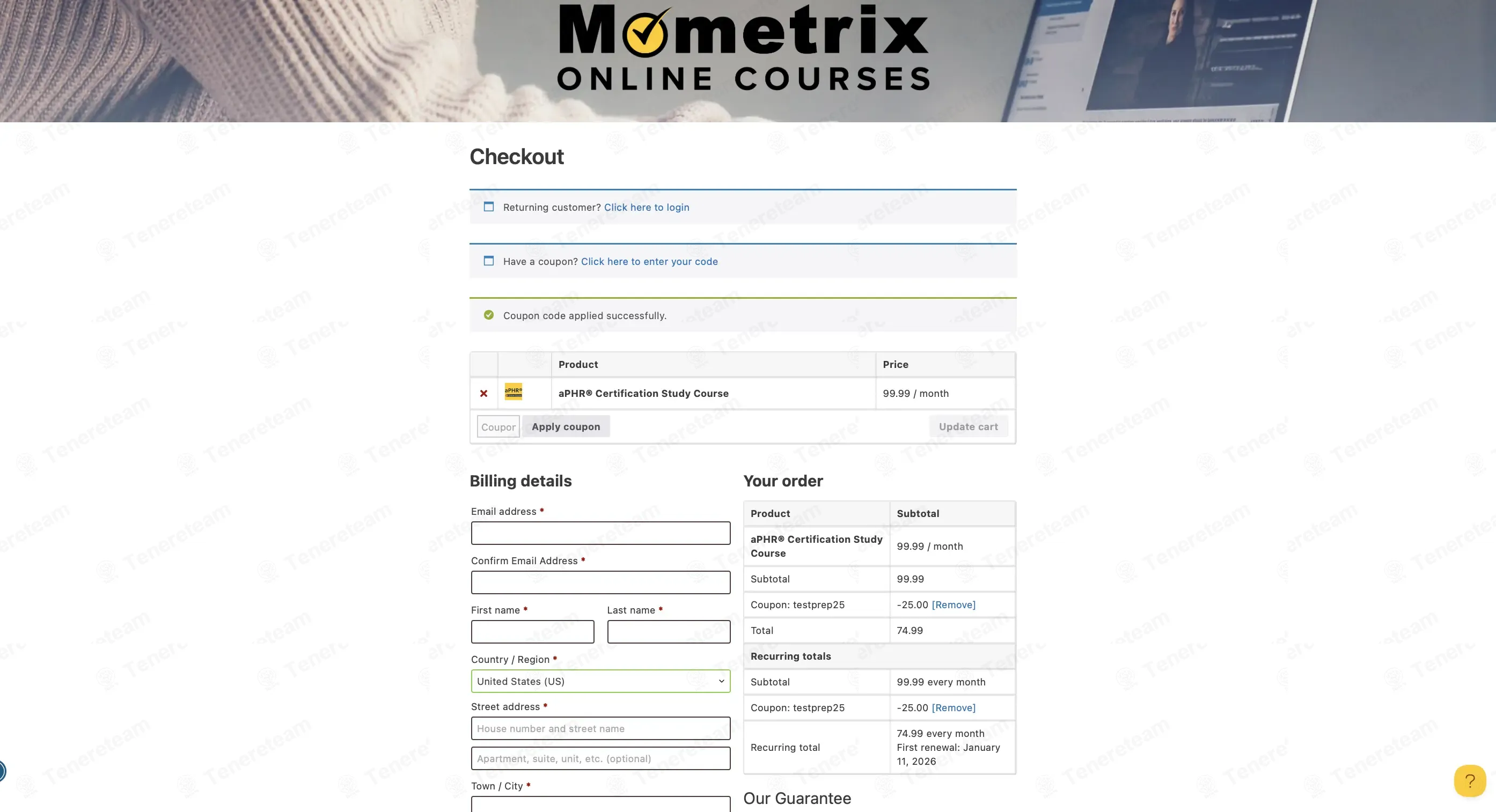 Mometrix coupon code: 25% off with testprep25. Tested and valid as 3 months ago.