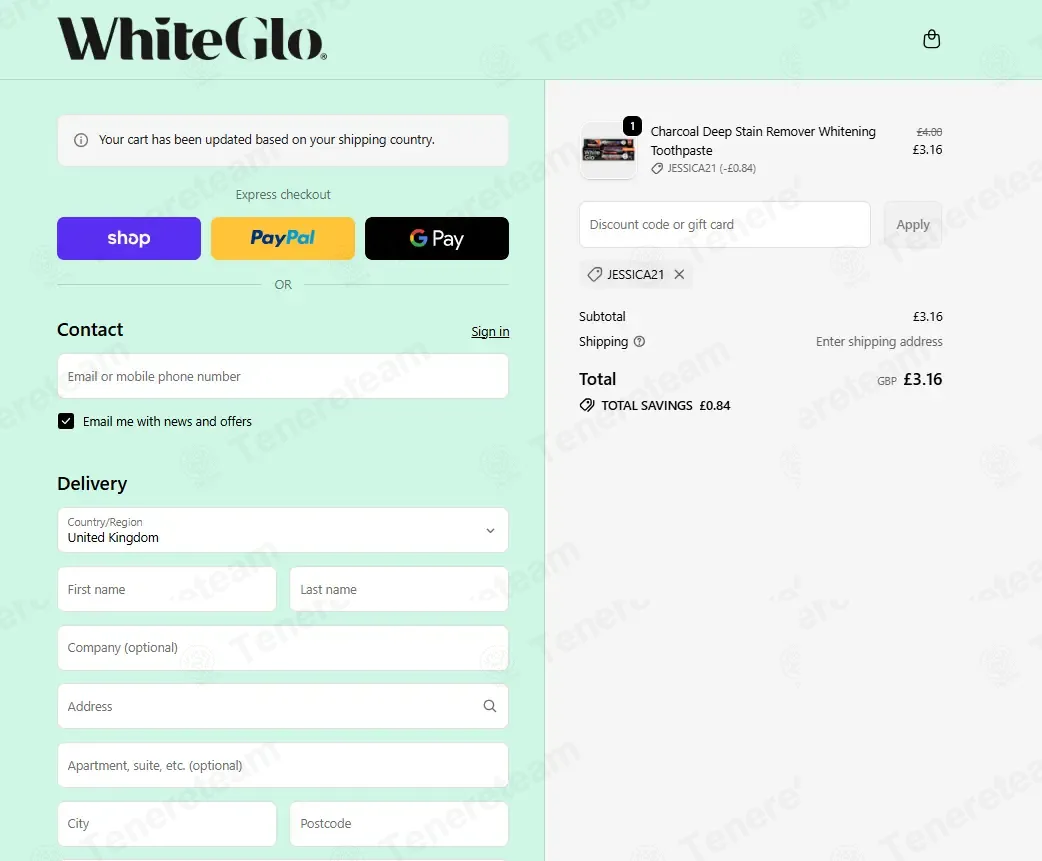 White Glo apply coupon code