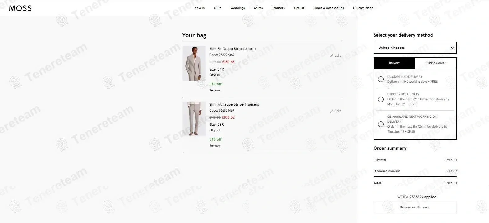 Moss Bros coupon code: £10 off with WELQU2363629. Tested and valid as 2 months ago.