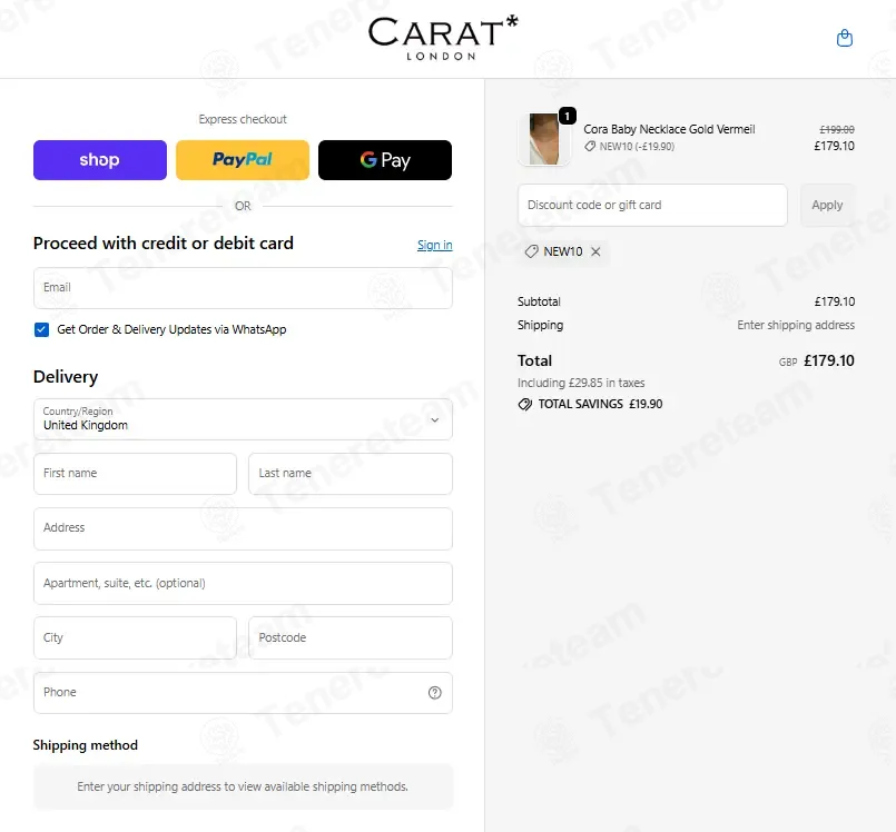 Carat London coupon code: 10% off with NEW10. Tested and valid as 2 weeks ago.