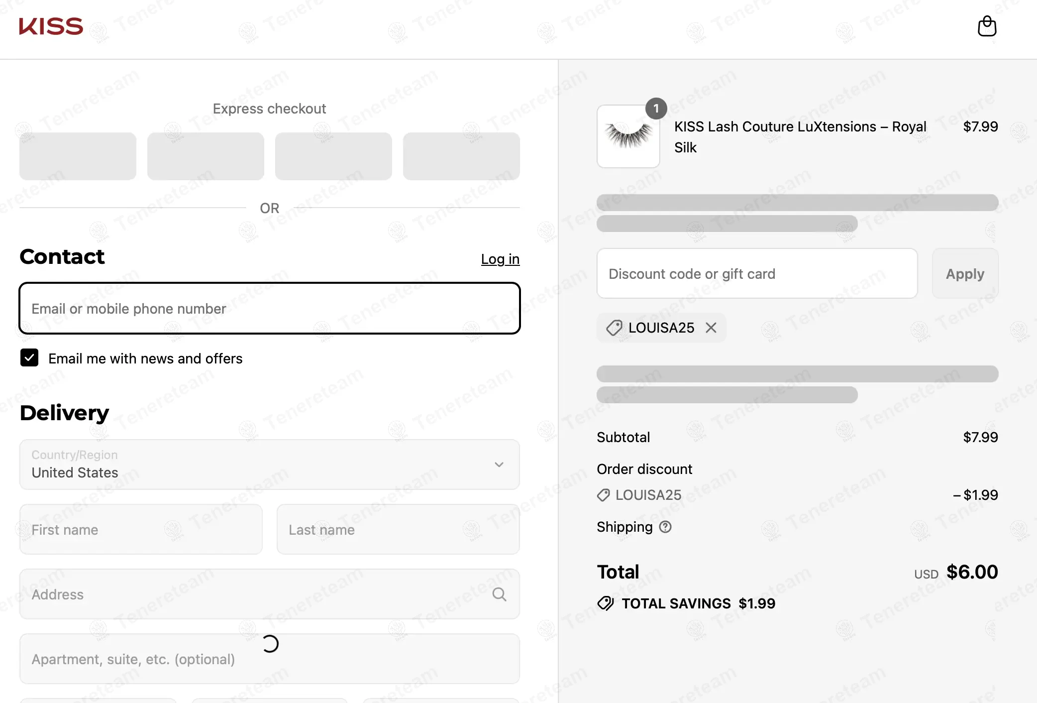 Kiss USA coupon code: 25% off with Louisa25. Tested and valid as 1 year ago.
