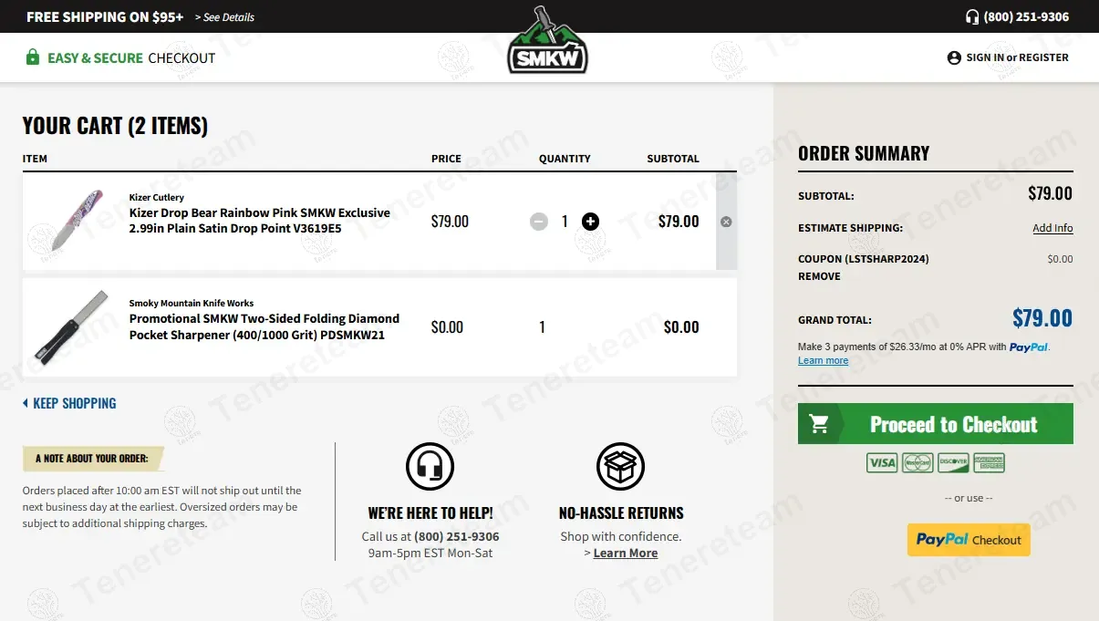 Smoky Mountain Knife Works coupon code: 100% off with LSTSHARP2024. Tested and valid as 1 year ago.