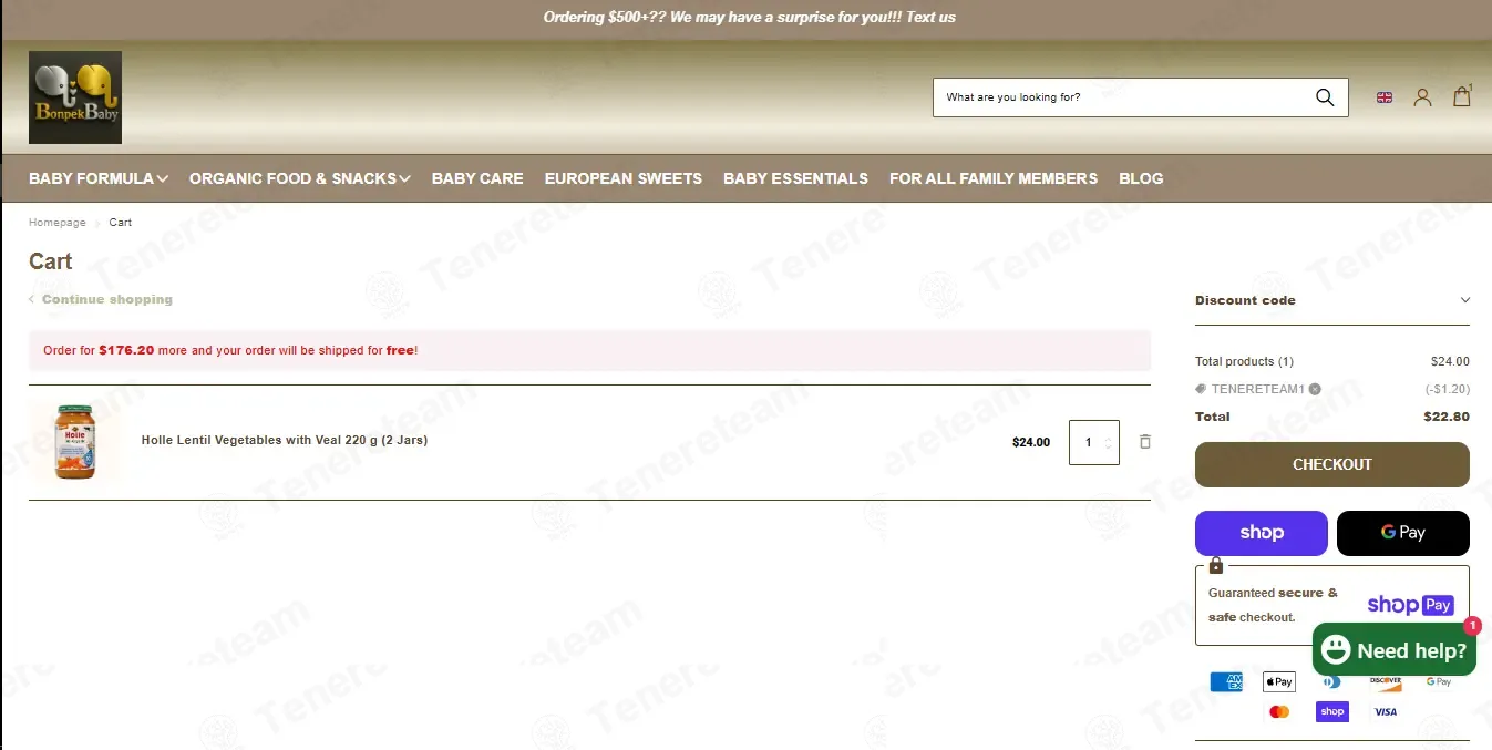 Bonpek Baby coupon code: 5% off with TENERETEAM1. Tested and valid as 8 months ago.
