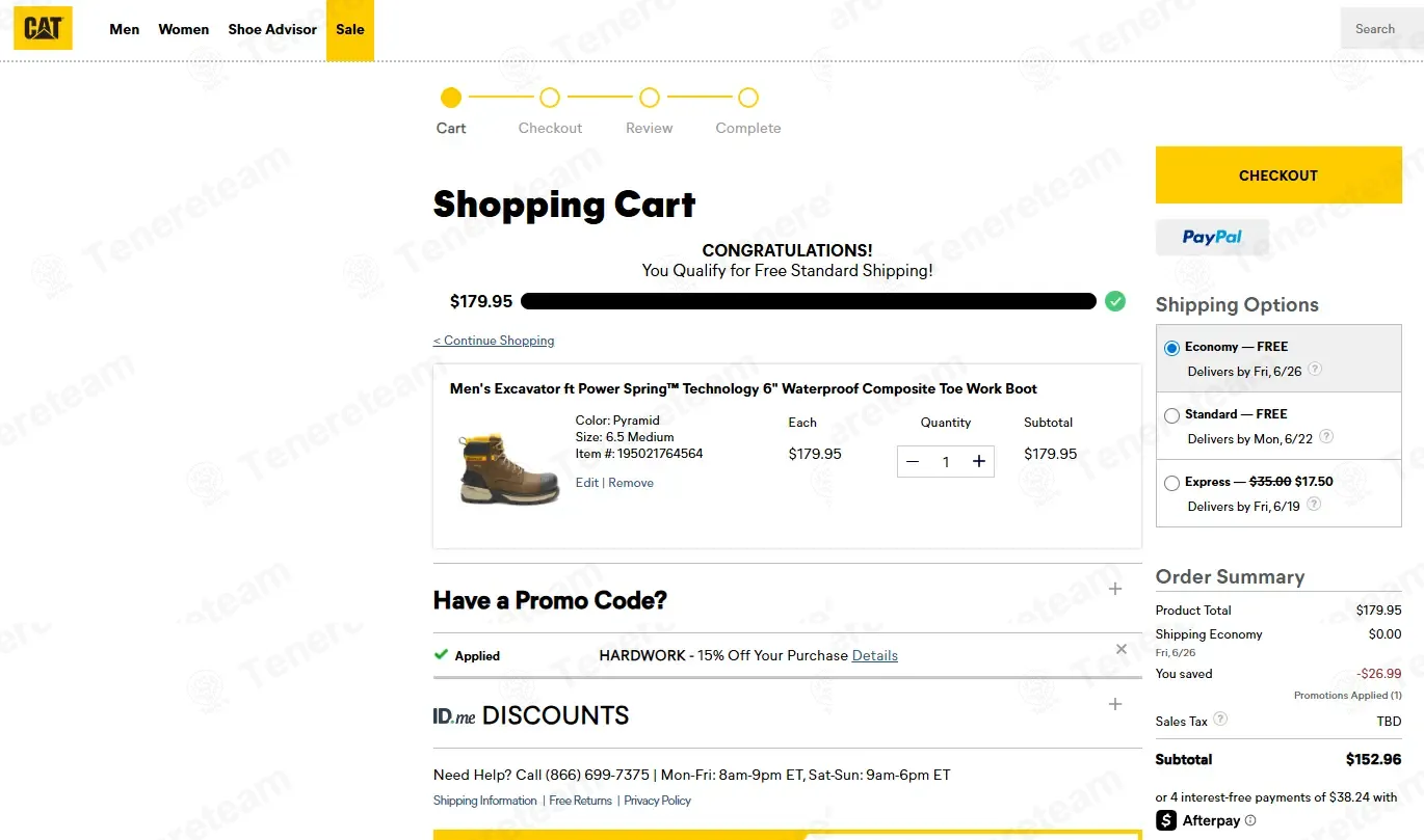 CAT Footwear US coupon code: 15% off with HARDWORK. Tested and valid as 16 hours ago.