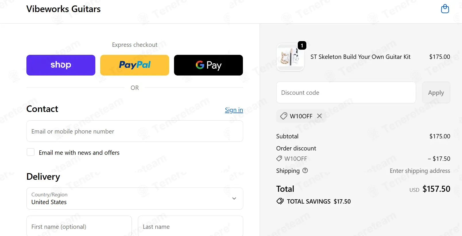 Vibe Works Guitars coupon code: 10% off with W10OFF. Tested and valid as 1 week ago.