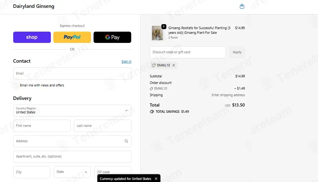 Dairyland Ginseng coupon code: 10% off with EMAIL10. Tested and valid as 3 months ago.