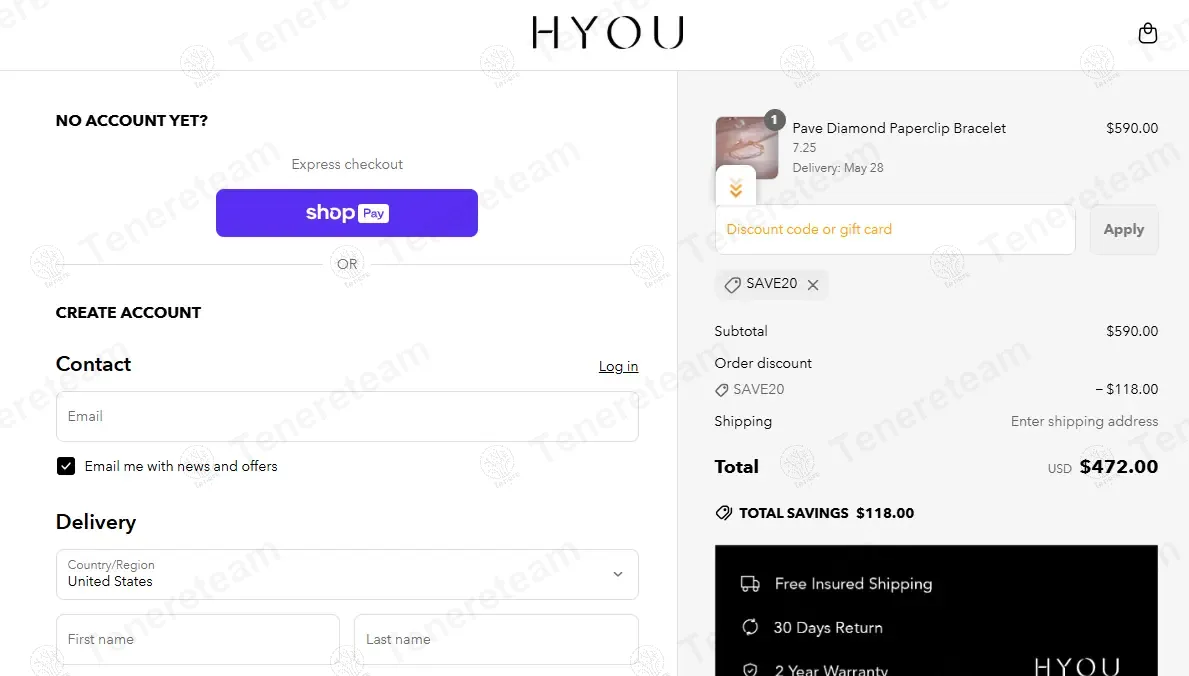 Hyoufinejewelry coupon code: 20% off with SAVE20. Tested and valid as 1 year ago.
