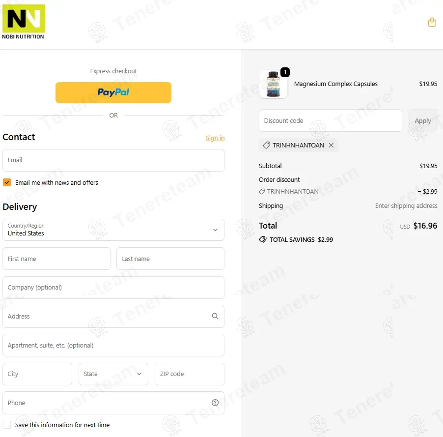 Nobi Nutrition coupon code: 15% off with TRINHNHANTOAN. Tested and valid as 8 months ago.