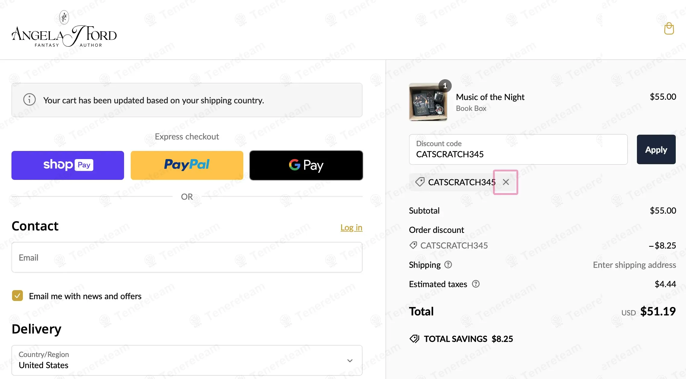 Angela J Ford coupon code: 15% off with CATSCRATCH345. Tested and valid as 1 year ago.
