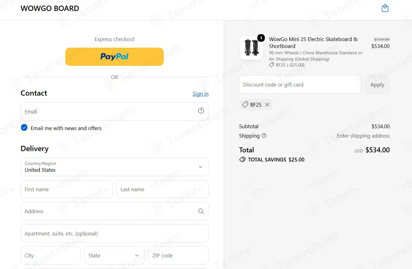 WowGo Board coupon code re-checked and confirmed working at checkout