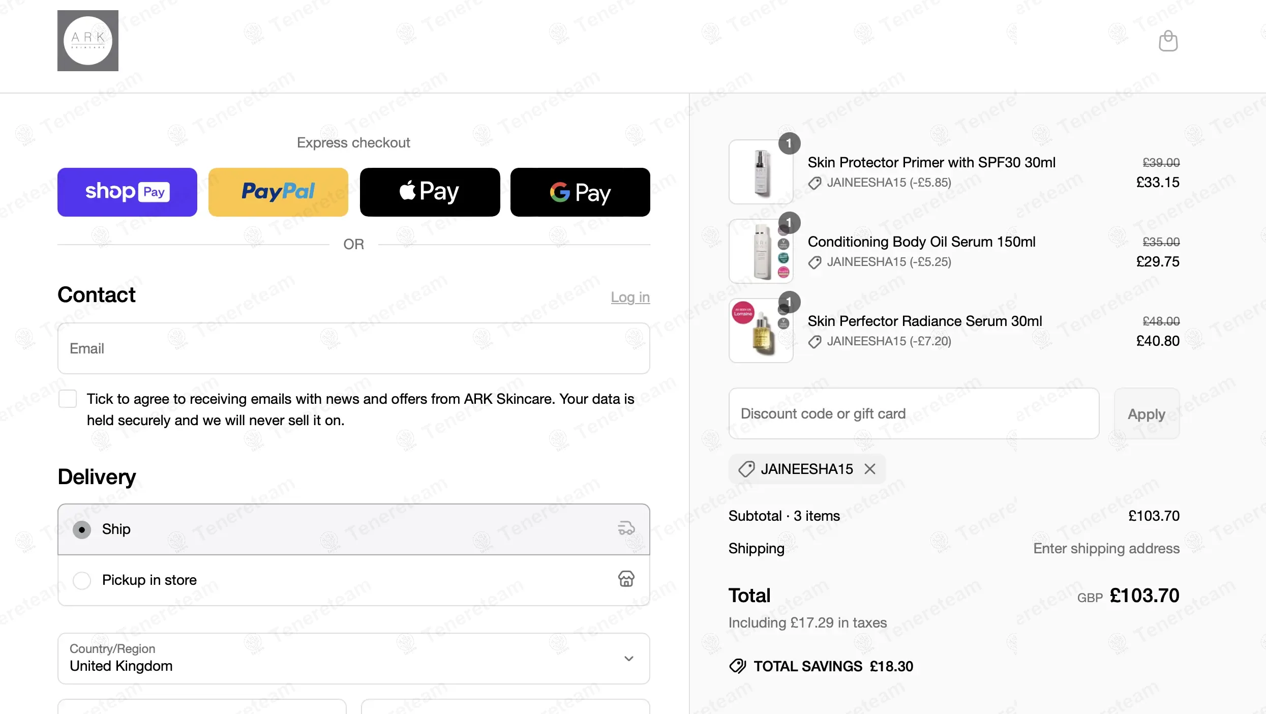 ARK Skincare coupon code: 15% off with JAINEESHA15. Tested and valid as 1 year ago.