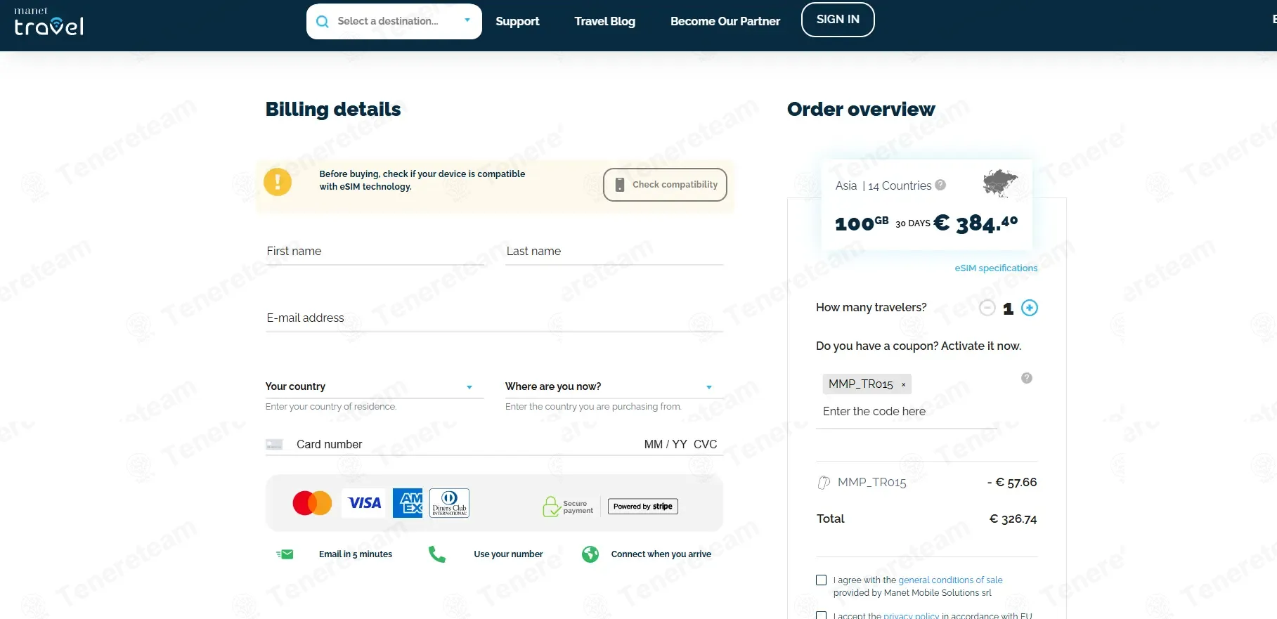Manet Travel coupon code: 15% off with MMP_TR015. Tested and valid as 2 weeks ago.