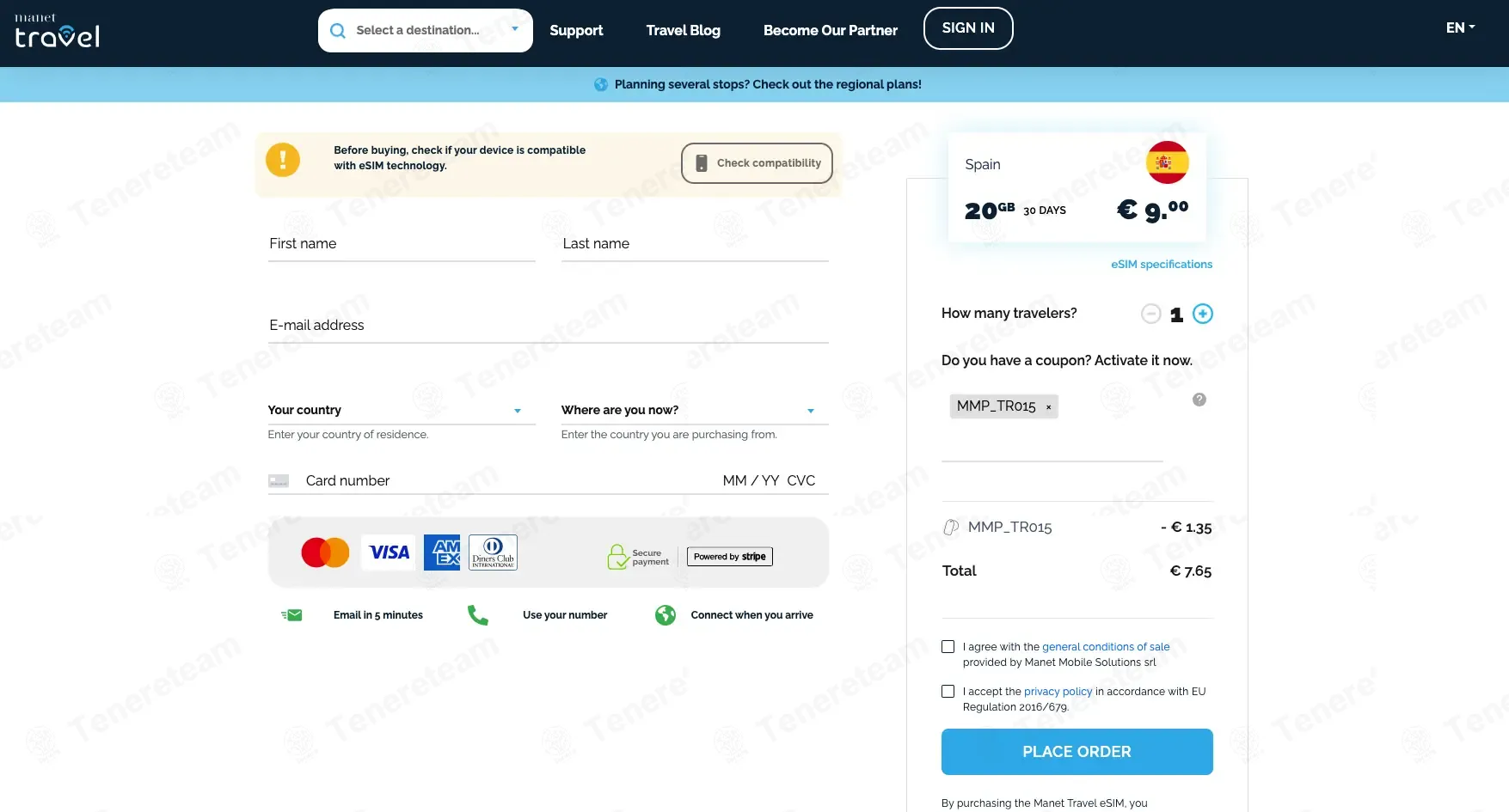 Manet Travel coupon code: 15% off with MMP_TR015. Tested and valid as 2 weeks ago.