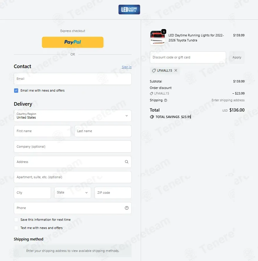 LED Factory Mart coupon code: 15% off with LFMALL15. Tested and valid as 1 month ago.