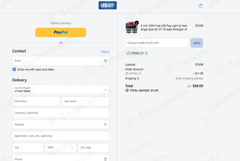 LED Factory Mart coupon code: 15% off with LFMALL15. Tested and valid as 1 month ago.