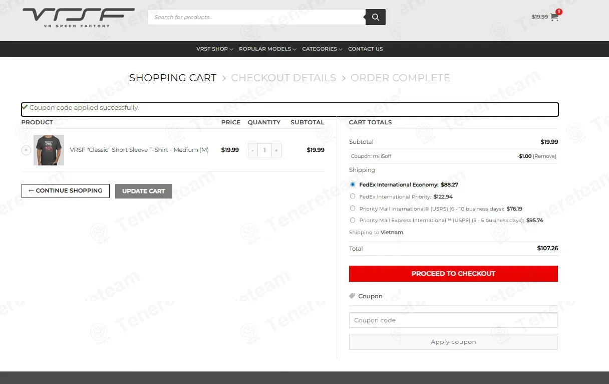 VR Speed Factory coupon code: 5% off with MILI5OFF. Tested and valid as 2 weeks ago.